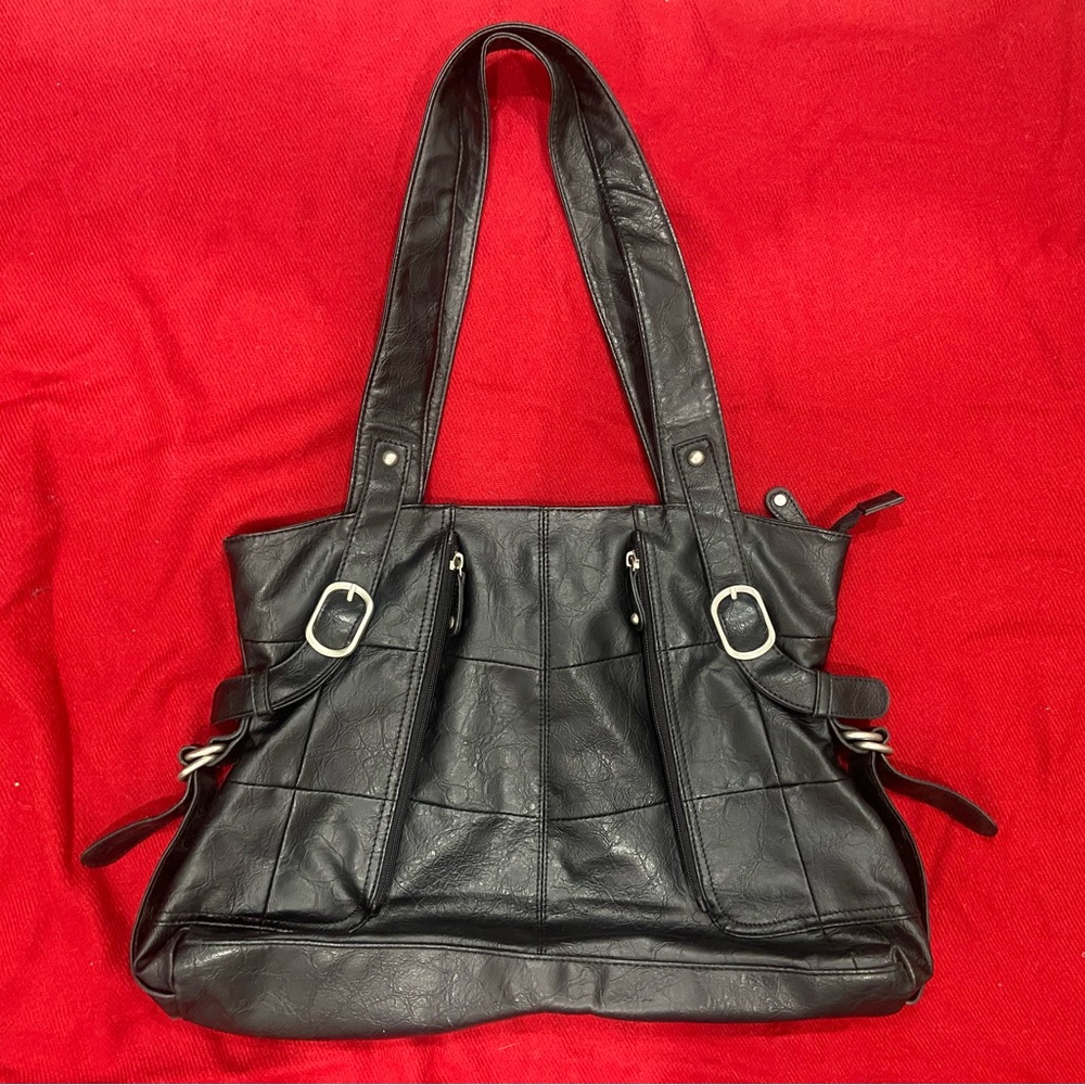 Black Leather Tote Bag